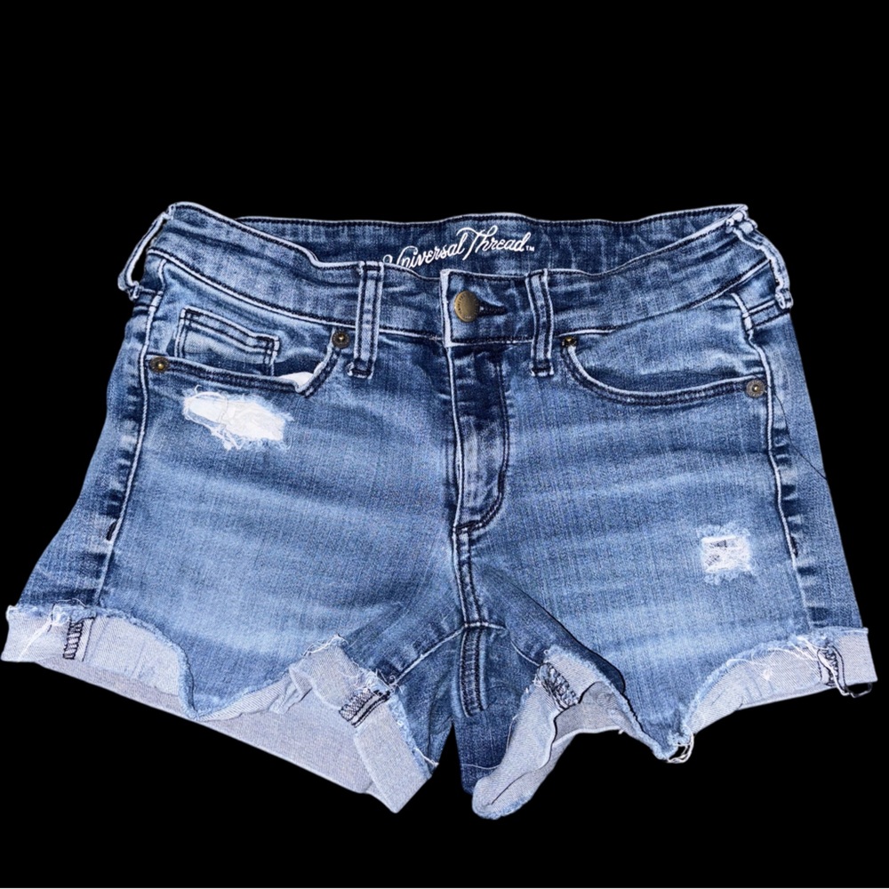 Universal Thread Blue Jean Shorts Distressed Cut-Off
